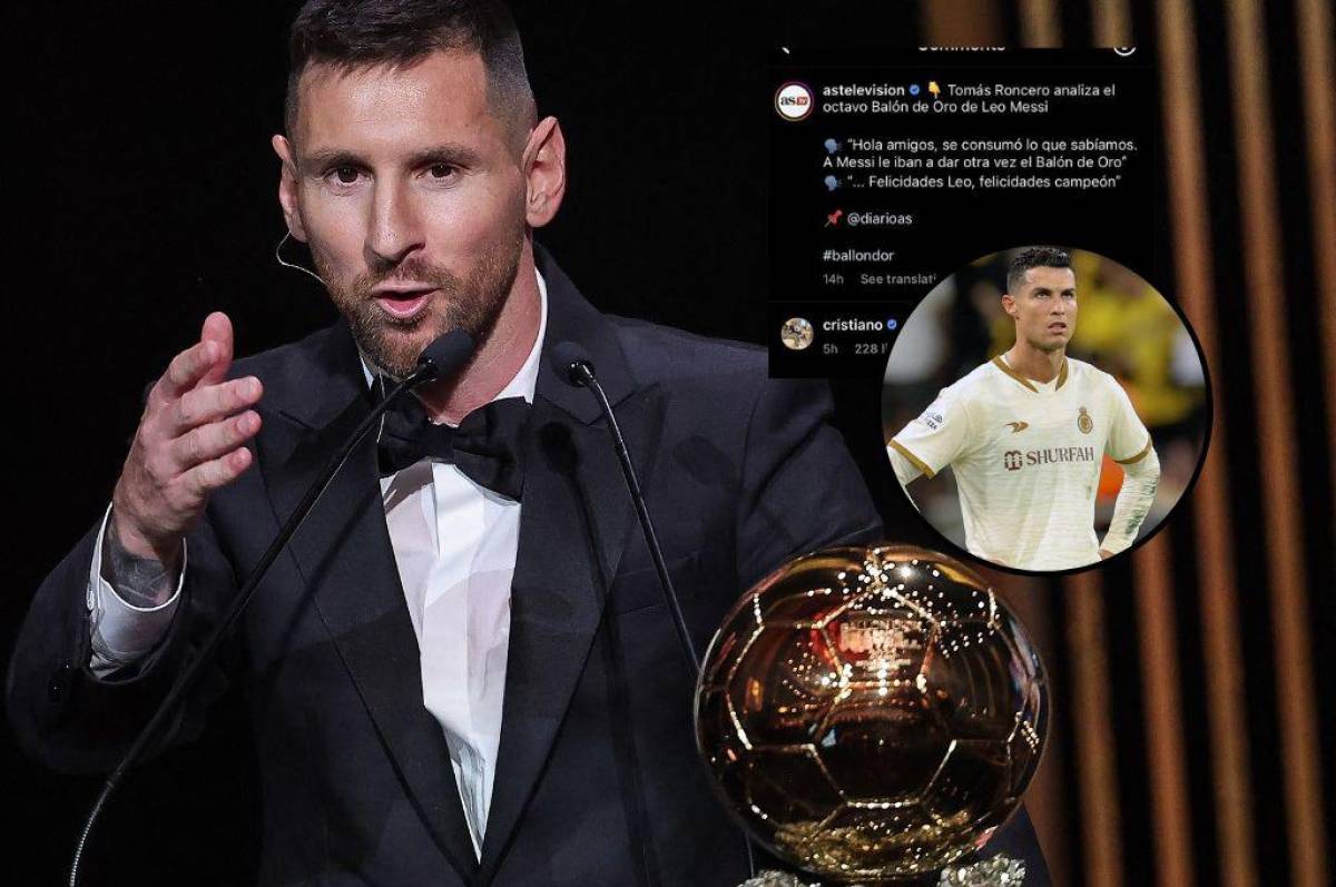 Cristiano Ronaldo 'chora a rir' com críticas de jornalista espanhol à Bola  de Ouro de Messi